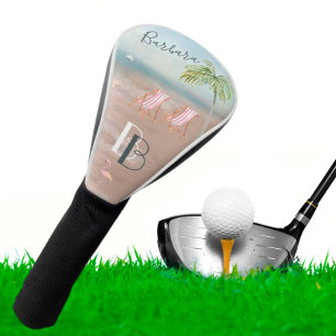 Beach Sand Palm Trees Relax and Swing Away Golf Head Cover