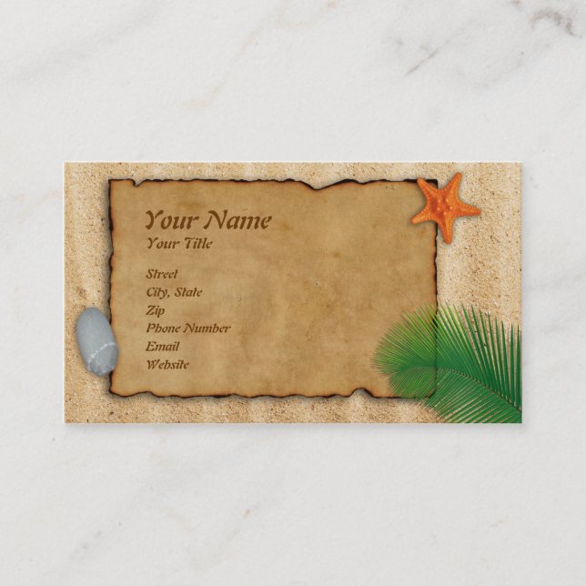 Beach Sand Parchment Business Card (Front)