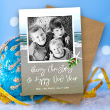 Beach Sand Photo Christmas Card