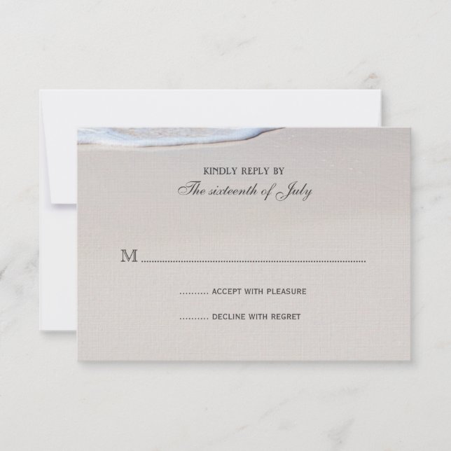 Beach Sand, Sand Dollars 4Bar Wedding Reply Card (Front)