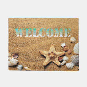 Beach,Sand, Seastar, Seashell  ,Welcome Doormat