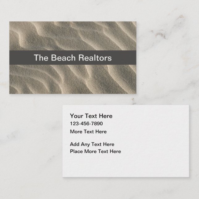 Beach Sand Simple Layout Business Card (Front/Back)