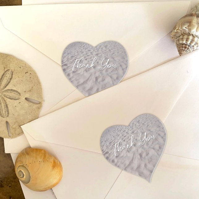 Beach Sand Thank You Heart Stickers (Creator Uploaded)