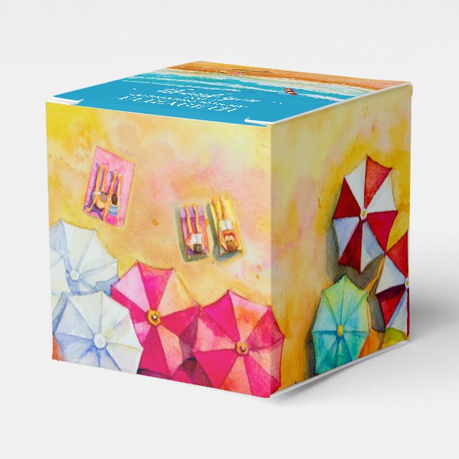 Beach Sand Waves Thank You Favour Box (Front Side)