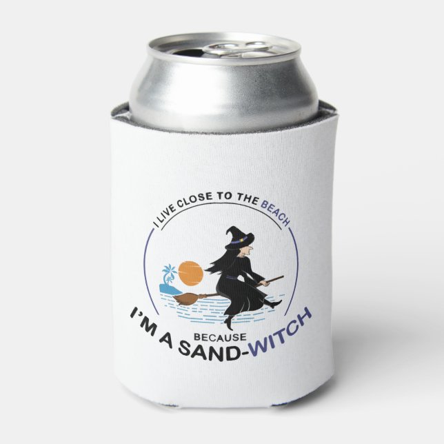 Beach Sand-Witch for Halloween Party Can Cooler (Can Front)