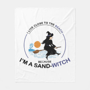 Beach Sand-Witch for Halloween Party Fleece Blanket