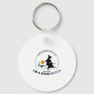 Beach Sand-Witch for Halloween Party Key Ring