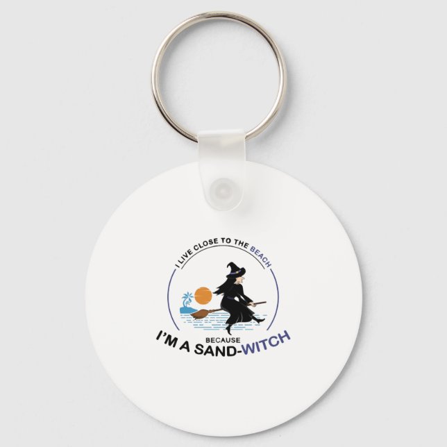 Beach Sand-Witch for Halloween Party Key Ring (Front)