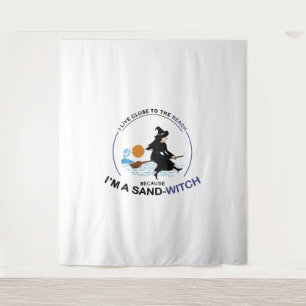 Beach Sand-Witch for Halloween Party Tapestry