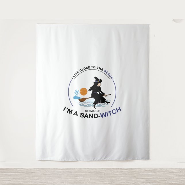 Beach Sand-Witch for Halloween Party Tapestry (Front)