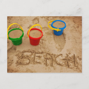 Beach Sand Words Postcard