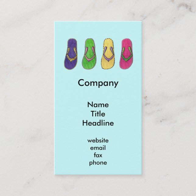 Beach Sandals Business Cards (Front)