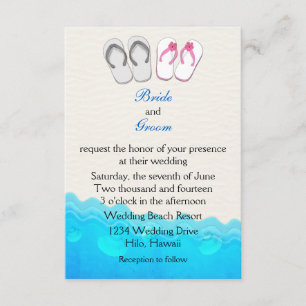 Beach Sandals Wedding Invitation