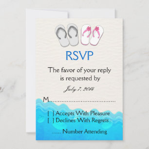 Beach Sandals Wedding RSVP Invitation