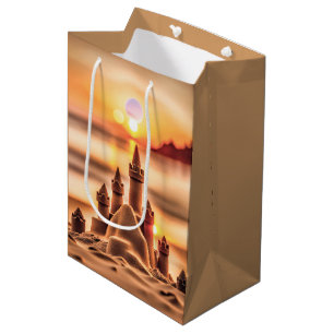 Beach Sandcastle for Birthday Medium Gift Bag