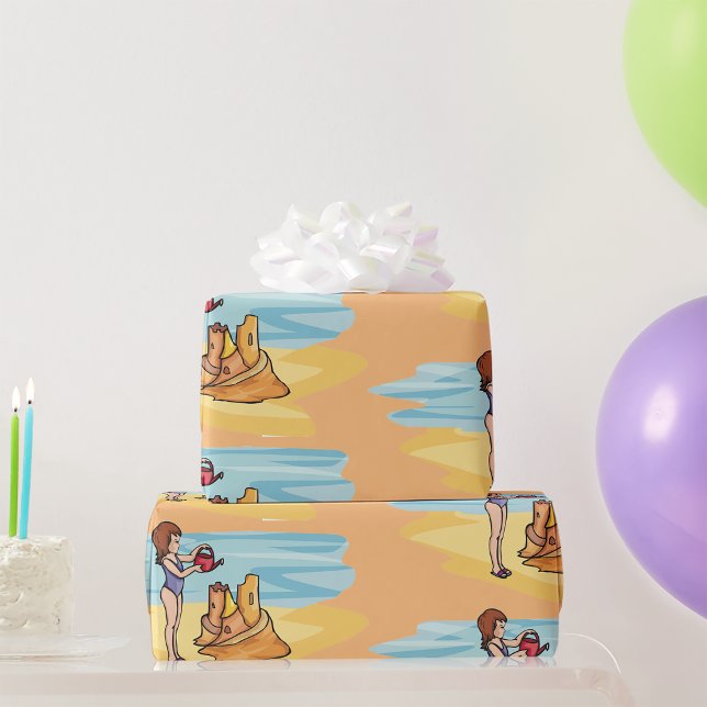 Beach Sandcastle Wrapping Paper (Creator Uploaded)
