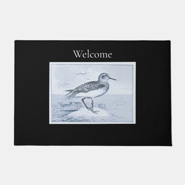 Beach Sandpiper Bird Tropical  Ocean Sand Nature Doormat (Front)
