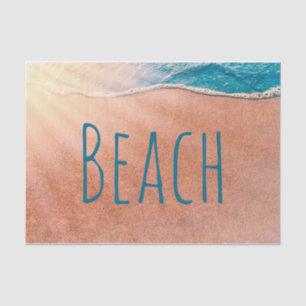 Beach Sandy Shoreline Blue Ocean Wave Decoupage Tissue Paper