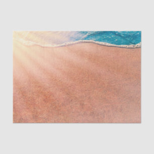 Beach Sandy Shoreline Blue Ocean Wave Decoupage Tissue Paper