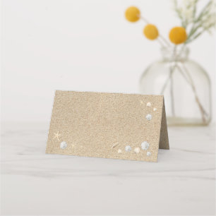 Beach Sandy Toes Salty Kisses Folded Place Cards