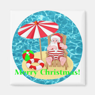 beach santa claus magnet