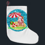 beach santa claus small christmas stocking<br><div class="desc">"beach santa claus ", "california santa claus", "florida santa claus", "hawaii santa claus", "christmas july", "xmas july""vacation santa", "beach santa claus
, "tropical santa claus"  , "tropical santa", </div>