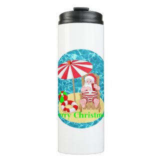 beach santa claus thermal tumbler