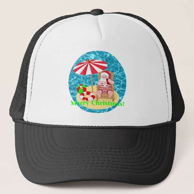 beach santa claus trucker hat (Front)