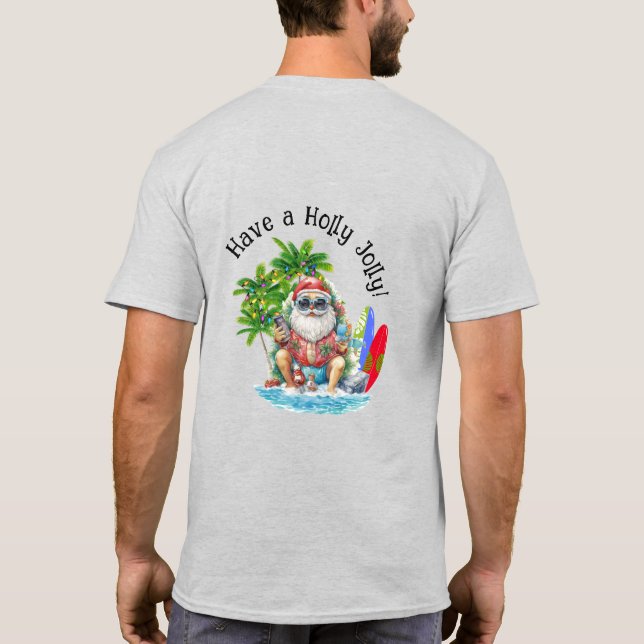 Beach Santa for Men and Women  T-Shirt (Back)