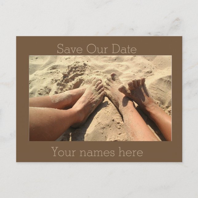 Beach Save the date Announcement Postcard (Front)