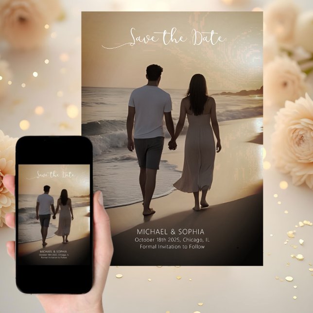 Beach Save the Date Casual Wedding Announcement (Creator Uploaded)