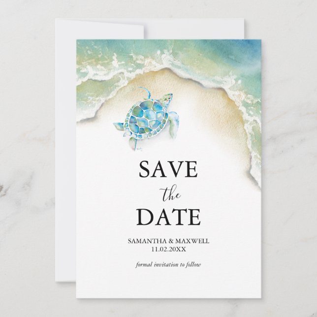 Beach Save The Dates For Weddings (Front)