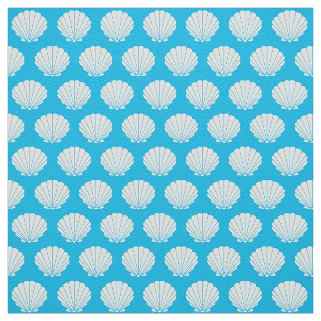 Beach Scallop Shells Pattern Fabric (Swatch)