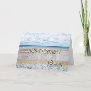 Beach scene 18th birthday card with 3D letters