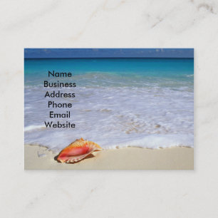 Beach scene and Seashell Business Card