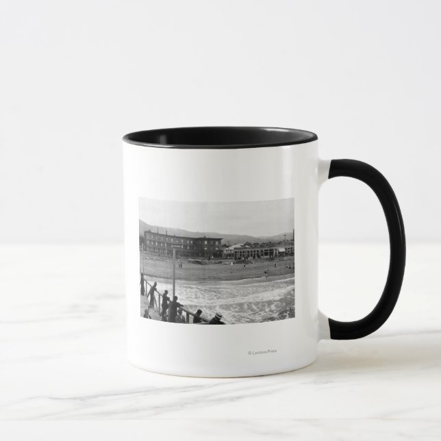 Beach Scene at Seaside, Oregon Photograph Mug (Right)