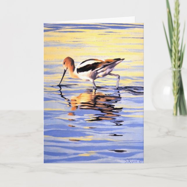 Beach scene bird sympathy greeting card (Front)