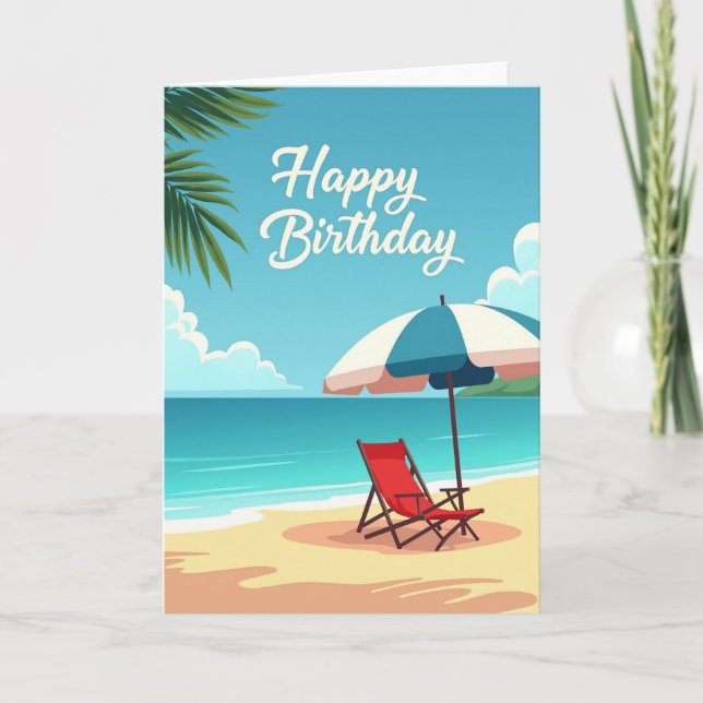 Beach Scene Birthday Card (Front)