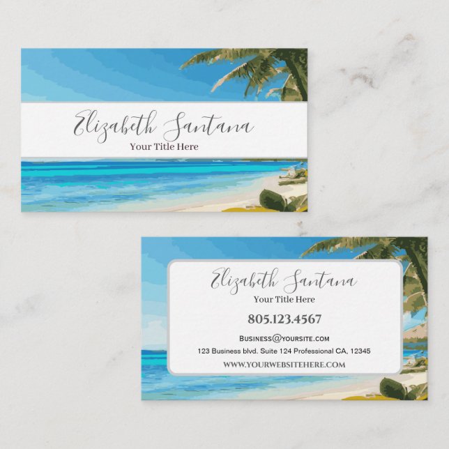 Beach Scene Business Card (Front/Back)