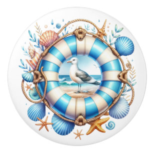 Beach Scene Ceramic Knob