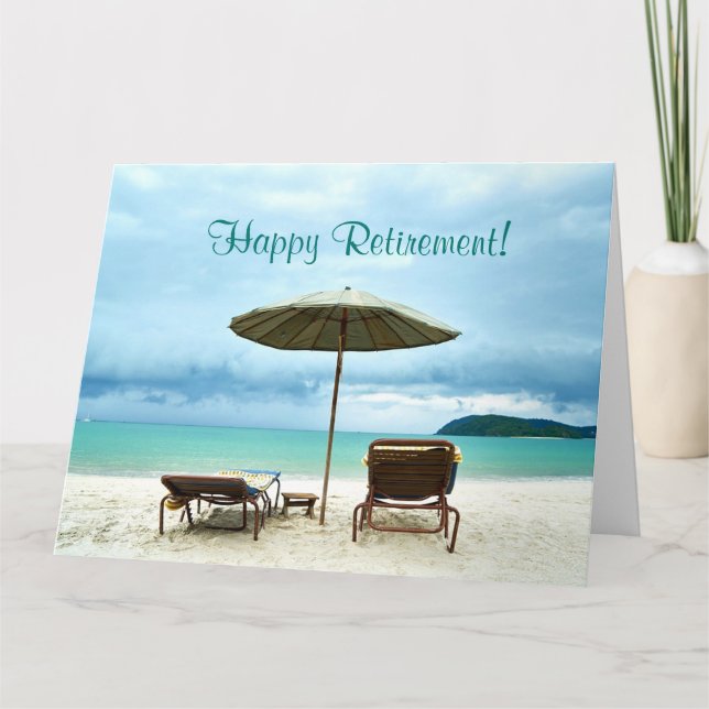 Beach Scene Custom Retirement Card (Front)