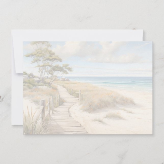 Beach Scene Flat Note Card (Front)