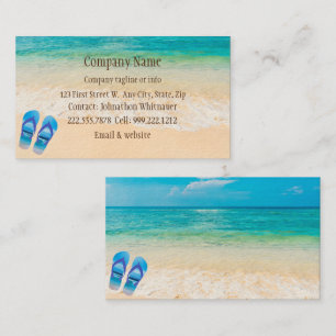 Beach Scene Flip Flop Fun Summer Vacation Art Busi Business Card