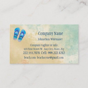 Beach Scene Flip Flop Fun Summer Vacation Art Busi Business Card