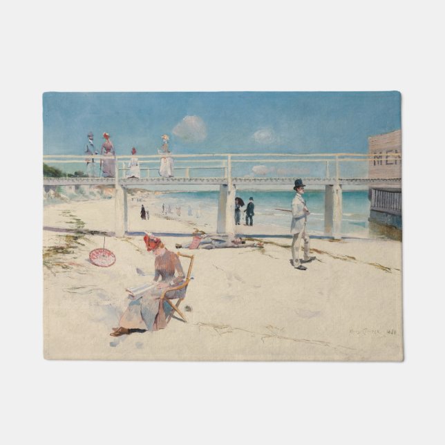 Beach Scene (Holiday at Mentone) (Australian Art) Doormat (Front)