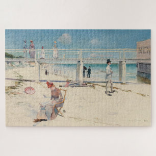 Beach Scene (Holiday at Mentone) (Australian Art) Jigsaw Puzzle