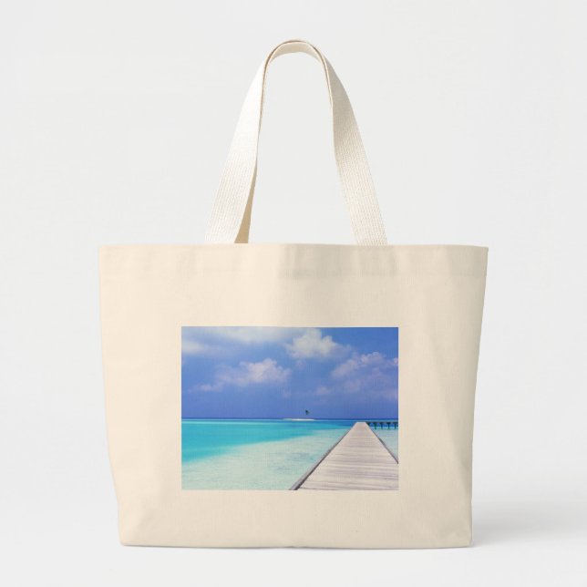 BEACH SCENE LARGE TOTE BAG (Front)