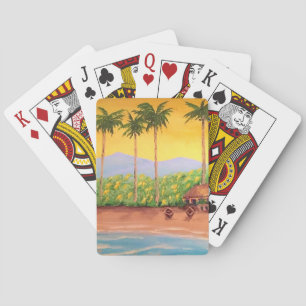 Beach scene Playing Cards