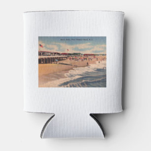 Beach Scene, Point Pleasant NJ, Vintage Can Cooler
