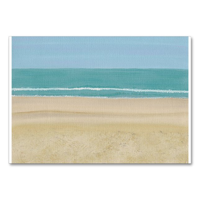 Beach Scene, Reading Flashcards for Adults Table Number (Front)